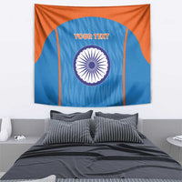Custom India Cricket Tapestry Go Men in Blue - Wonder Print Shop