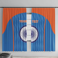 Custom India Cricket Window Curtain Go Men in Blue - Wonder Print Shop