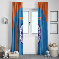 Custom India Cricket Window Curtain Go Men in Blue - Wonder Print Shop
