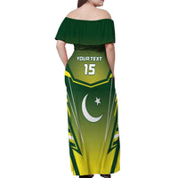 Custom Pakistan Cricket Off Shoulder Maxi Dress Go Shaheens - Wonder Print Shop