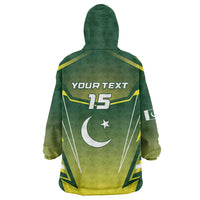 Custom Pakistan Cricket Wearable Blanket Hoodie Go Shaheens - Wonder Print Shop