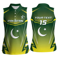 Custom Pakistan Cricket Women Sleeveless Polo Shirt Go Shaheens - Wonder Print Shop