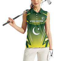 Custom Pakistan Cricket Women Sleeveless Polo Shirt Go Shaheens - Wonder Print Shop