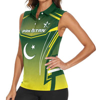 Custom Pakistan Cricket Women Sleeveless Polo Shirt Go Shaheens - Wonder Print Shop