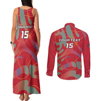 Custom Namibia Football Couples Matching Tank Maxi Dress and Long Sleeve Button Shirt Go Namibia Warriors - Wonder Print Shop
