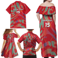 Custom Namibia Football Family Matching Off Shoulder Maxi Dress and Hawaiian Shirt Go Namibia Warriors - Wonder Print Shop