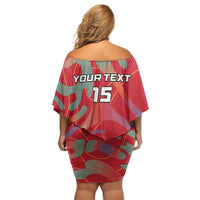 Custom Namibia Football Family Matching Off Shoulder Short Dress and Hawaiian Shirt Go Namibia Warriors - Wonder Print Shop