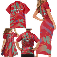 Custom Namibia Football Family Matching Short Sleeve Bodycon Dress and Hawaiian Shirt Go Namibia Warriors - Wonder Print Shop
