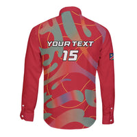 Custom Namibia Football Long Sleeve Button Shirt Go Namibia Warriors - Wonder Print Shop