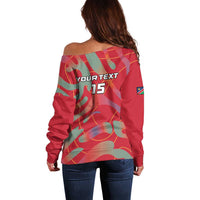 Custom Namibia Football Off Shoulder Sweater Go Namibia Warriors - Wonder Print Shop
