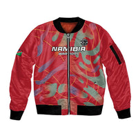 Custom Namibia Football Sleeve Zip Bomber Jacket Go Namibia Warriors - Wonder Print Shop