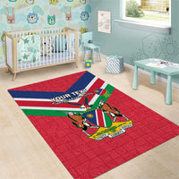 Personalised Namibia Independence Day Area Rug Coat Of Arms With Flag Map - Wonder Print Shop
