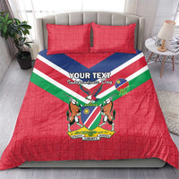 Personalised Namibia Independence Day Bedding Set Coat Of Arms With Flag Map - Wonder Print Shop