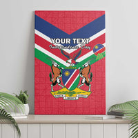 Personalised Namibia Independence Day Canvas Wall Art Coat Of Arms With Flag Map - Wonder Print Shop
