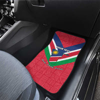 Personalised Namibia Independence Day Car Mats Coat Of Arms With Flag Map - Wonder Print Shop
