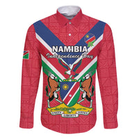 Personalised Namibia Independence Day Family Matching Mermaid Dress and Hawaiian Shirt Coat Of Arms With Flag Map - Wonder Print Shop