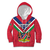 Personalised Namibia Independence Day Kid Hoodie Coat Of Arms With Flag Map - Wonder Print Shop