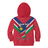 Personalised Namibia Independence Day Kid Hoodie Coat Of Arms With Flag Map - Wonder Print Shop