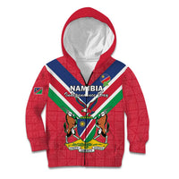Personalised Namibia Independence Day Kid Hoodie Coat Of Arms With Flag Map - Wonder Print Shop