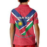 Personalised Namibia Independence Day Kid Polo Shirt Coat Of Arms With Flag Map - Wonder Print Shop