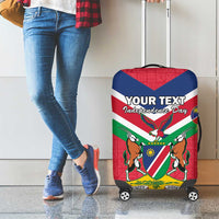 Personalised Namibia Independence Day Luggage Cover Coat Of Arms With Flag Map - Wonder Print Shop
