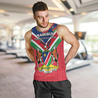 Personalised Namibia Independence Day Men Tank Top Coat Of Arms With Flag Map - Wonder Print Shop
