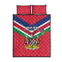 Personalised Namibia Independence Day Quilt Bed Set Coat Of Arms With Flag Map - Wonder Print Shop