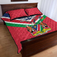 Personalised Namibia Independence Day Quilt Bed Set Coat Of Arms With Flag Map - Wonder Print Shop