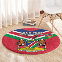 Personalised Namibia Independence Day Round Carpet Coat Of Arms With Flag Map