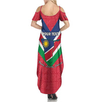 Personalised Namibia Independence Day Summer Maxi Dress Coat Of Arms With Flag Map - Wonder Print Shop