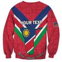 Personalised Namibia Independence Day Sweatshirt Coat Of Arms With Flag Map - Wonder Print Shop
