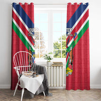 Personalised Namibia Independence Day Window Curtain Coat Of Arms With Flag Map - Wonder Print Shop