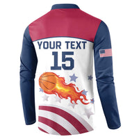 Custom United States Basketball Button Sweatshirt Go Champions