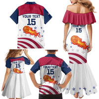 Custom United States Basketball Family Matching Mermaid Dress and Hawaiian Shirt Go Champions