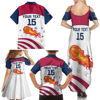 Custom United States Basketball Family Matching Summer Maxi Dress and Hawaiian Shirt Go Champions