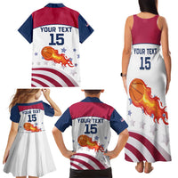 Custom United States Basketball Family Matching Tank Maxi Dress and Hawaiian Shirt Go Champions