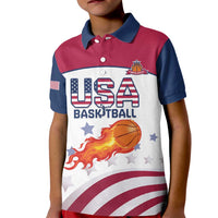 Custom United States Basketball Kid Polo Shirt Go Champions
