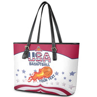 Custom United States Basketball Leather Tote Bag Go Champions
