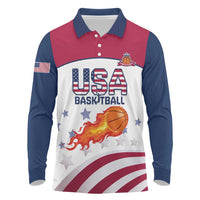 Custom United States Basketball Long Sleeve Polo Shirt Go Champions