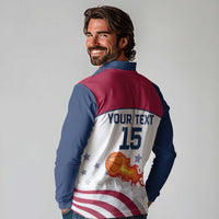 Custom United States Basketball Long Sleeve Polo Shirt Go Champions