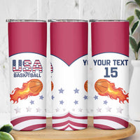 Custom United States Basketball Skinny Tumbler Go Champions
