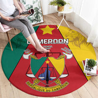Cameroon National Day Round Carpet Coat Of Arms With Lion