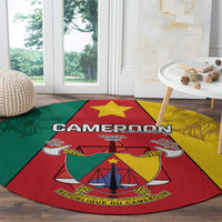 Cameroon National Day Round Carpet Coat Of Arms With Lion