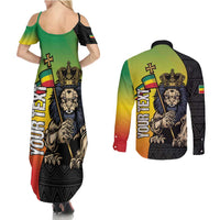 Personalized Ethiopia National Day Couples Matching Summer Maxi Dress and Long Sleeve Button Shirt Lion Of Judah African Pattern