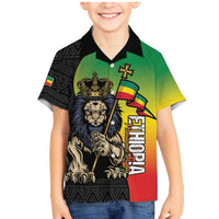 Personalized Ethiopia National Day Family Matching Mermaid Dress and Hawaiian Shirt Lion Of Judah African Pattern