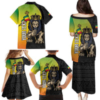 Personalized Ethiopia National Day Family Matching Puletasi and Hawaiian Shirt Lion Of Judah African Pattern