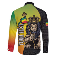 Personalized Ethiopia National Day Family Matching Short Sleeve Bodycon Dress and Hawaiian Shirt Lion Of Judah African Pattern