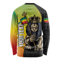 Personalized Ethiopia National Day Long Sleeve Shirt Lion Of Judah African Pattern