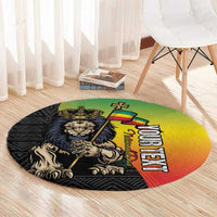Personalized Ethiopia National Day Round Carpet Lion Of Judah African Pattern