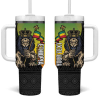 Personalized Ethiopia National Day Tumbler With Handle Lion Of Judah African Pattern